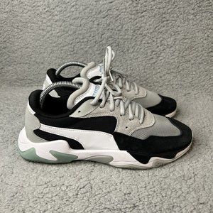 Puma Mens Running Shoes Suede Black Gray 371600-02 Mesh Low Top Size 8